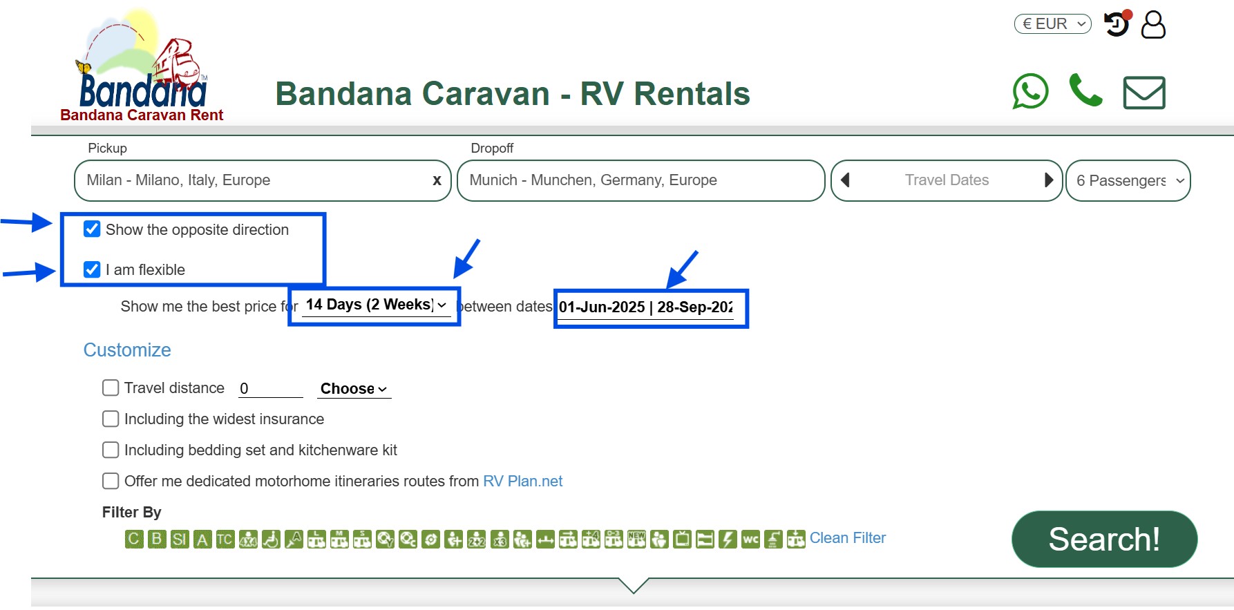 best Prices Europe RV rentals flexibility